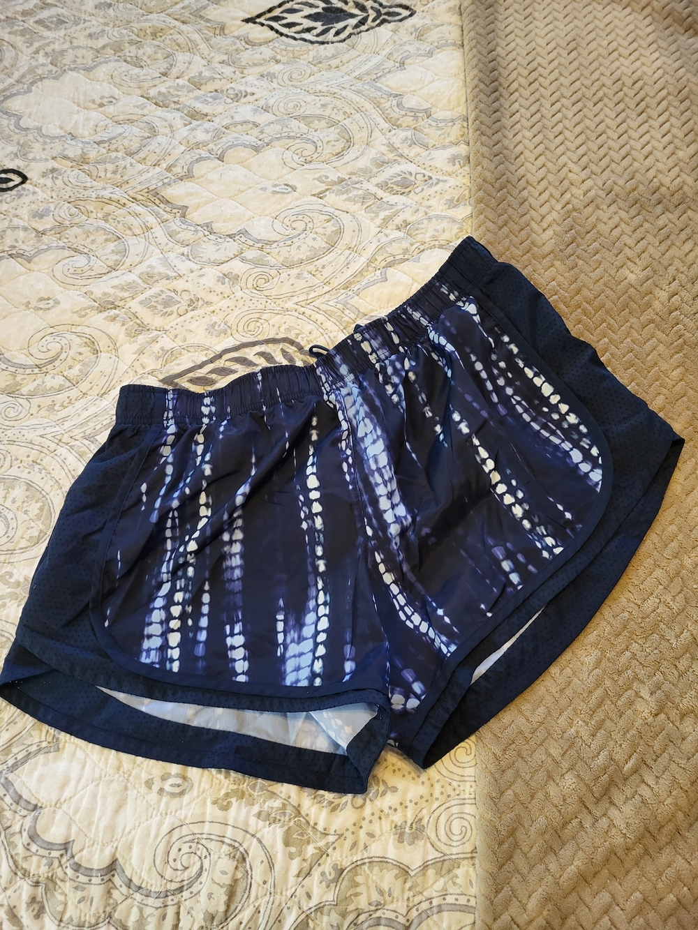 Women’s Navy Tie-Dye Athletic Shorts